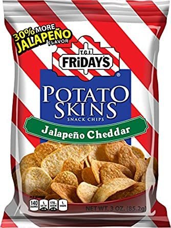 TGI Friday's, Potato Skins Snack Chips Jalapeno Cheddar 113g MDH 31.10.2022
